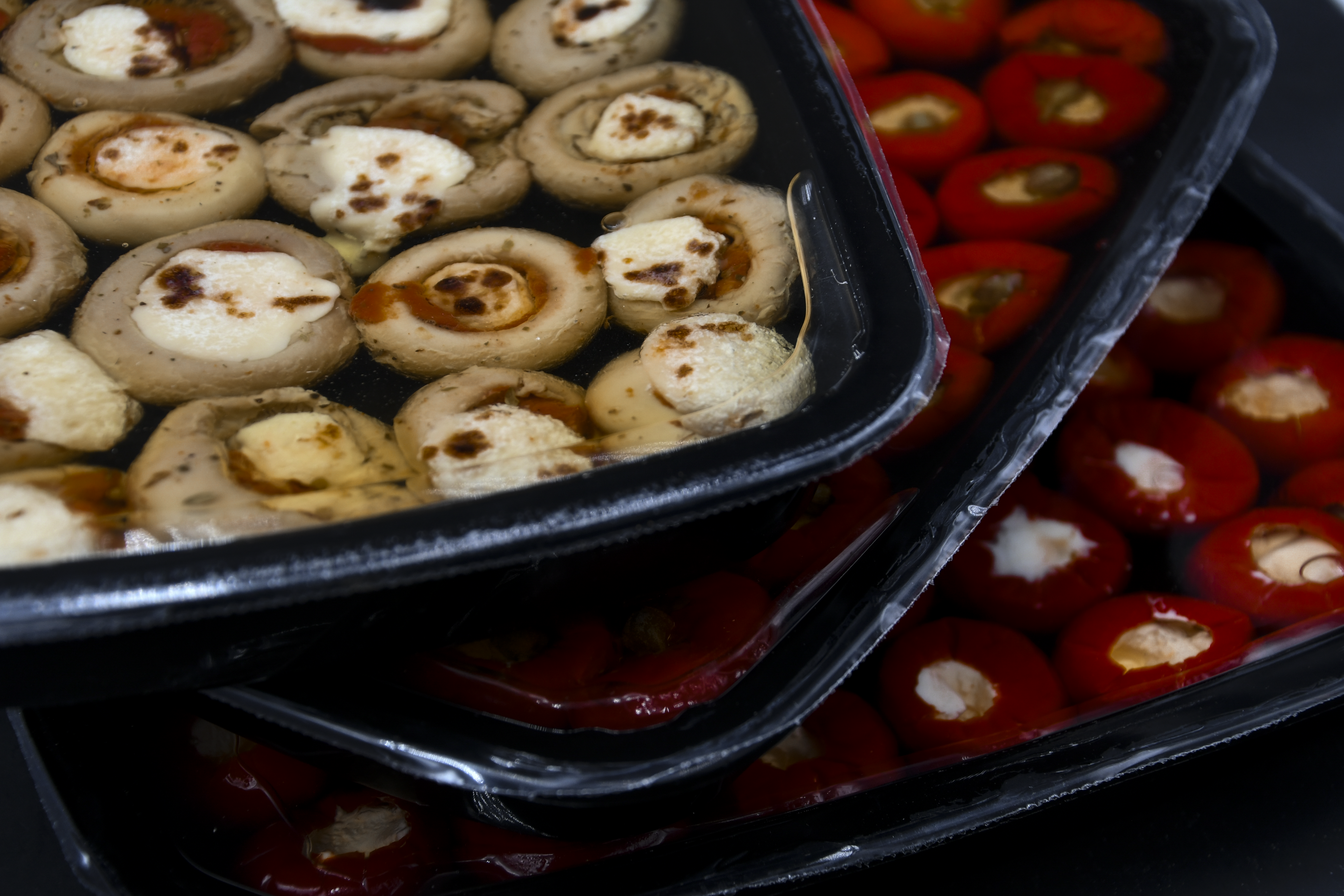 Petits champignons farcis mozzarella